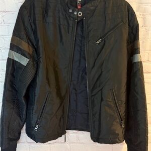 Quiksilver Black Windbreaker with Gray Accents